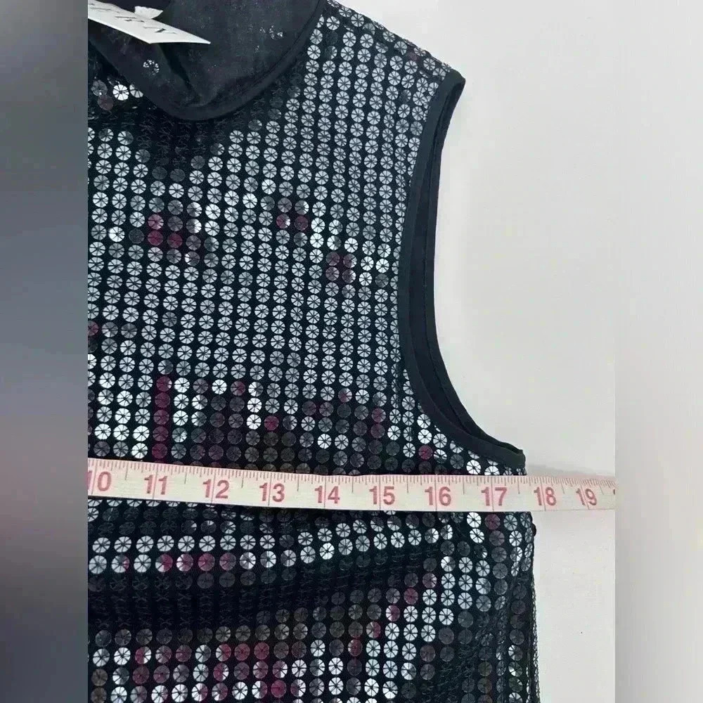 Halpern Runway Black Sequin Fringe Mini Short Cocktail Dress FR 38 US 4 - Picture 9 of 10